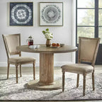 Lifestorey Isla Table à manger ronde sur pied rustique 47,3" finition naturelle récupérée