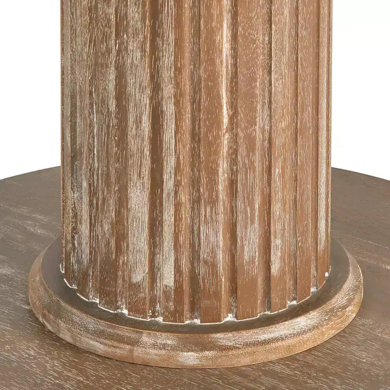 Lifestorey Isla Table à manger ronde sur pied rustique 47,3" finition naturelle récupérée