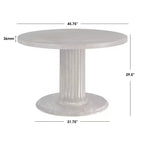 Lifestorey Isla Table à manger ronde sur pied rustique 47,3" finition naturelle récupérée