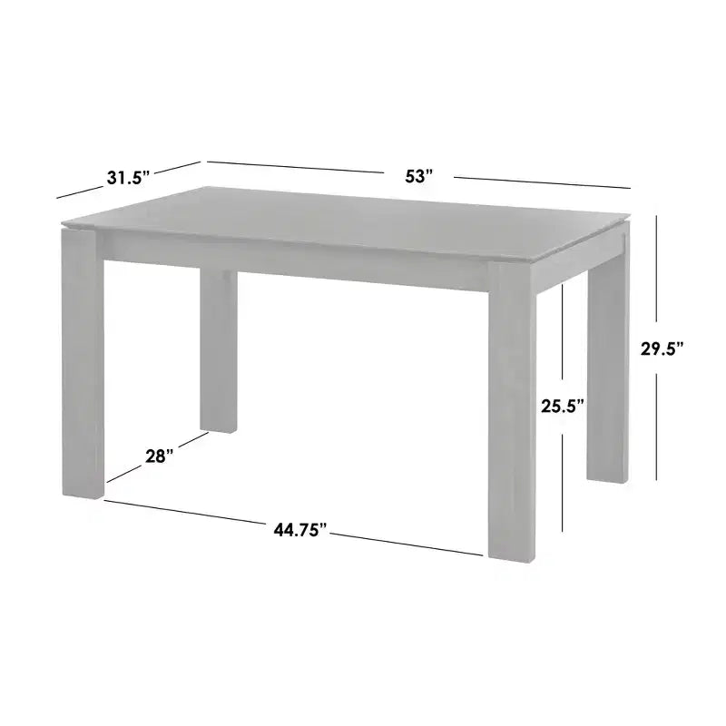 Table de salle à manger rectangulaire moderne Gogi Buylateral, grise