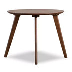 HOMES: Inside + Out Ensemble de 2 tables d'appoint de style moderne du milieu du siècle Creekside avec chaise, couleur noyer