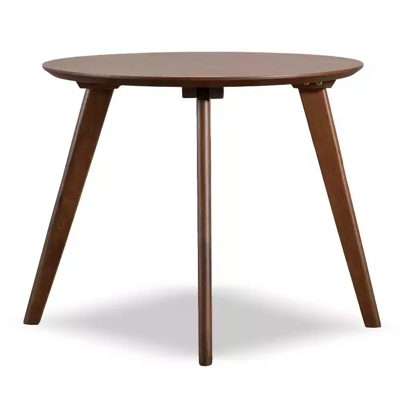 HOMES: Inside + Out Ensemble de 2 tables d'appoint de style moderne du milieu du siècle Creekside avec chaise, couleur noyer