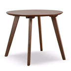 HOMES: Inside + Out Ensemble de 2 tables d'appoint de style moderne du milieu du siècle Creekside avec chaise, couleur noyer
