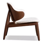 HOMES: Inside + Out Ensemble de 2 tables d'appoint de style moderne du milieu du siècle Creekside avec chaise, couleur noyer