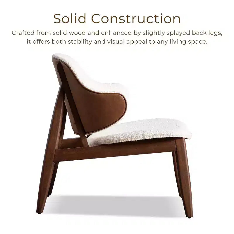 HOMES: Inside + Out Ensemble de 2 tables d'appoint de style moderne du milieu du siècle Creekside avec chaise, couleur noyer