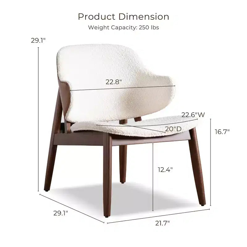 HOMES: Inside + Out Ensemble de 2 tables d'appoint de style moderne du milieu du siècle Creekside avec chaise, couleur noyer