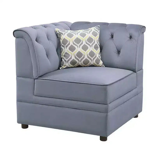 Acme Furniture Bois II Modular Corner Sectional Piece Gray Velvet