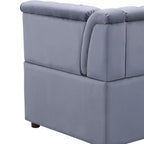 Acme Furniture Bois II Canapé d'angle modulaire en velours gris