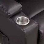 Canapé inclinable électrique en cuir (tissu effet cuir) Evander de Acme Furniture, marron