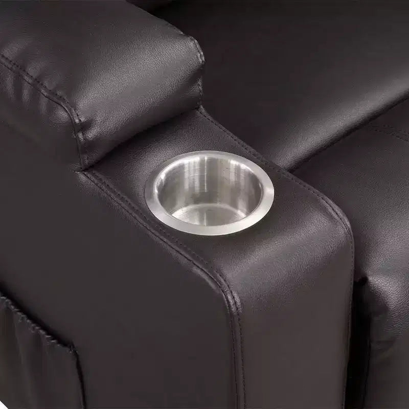 Canapé inclinable électrique en cuir (tissu effet cuir) Evander de Acme Furniture, marron