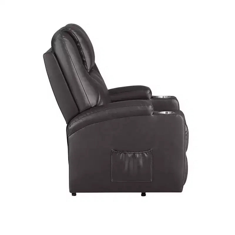 Canapé inclinable électrique en cuir (tissu effet cuir) Evander de Acme Furniture, marron