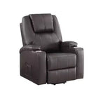 Canapé inclinable électrique en cuir (tissu effet cuir) Evander de Acme Furniture, marron