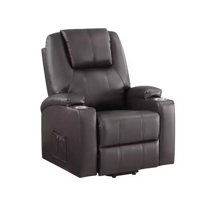 Canapé inclinable électrique en cuir (tissu effet cuir) Evander de Acme Furniture, marron