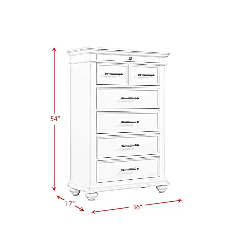 Commode 6 tiroirs Brooks crème - Picket House Furnishings : Rangement vertical, Organisateur de chambre à coucher
