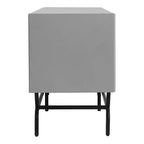 Meuble TV miBasics Meadowgrove moderne à 3 tiroirs pour téléviseurs jusqu'à 65 po avec armoires Gris