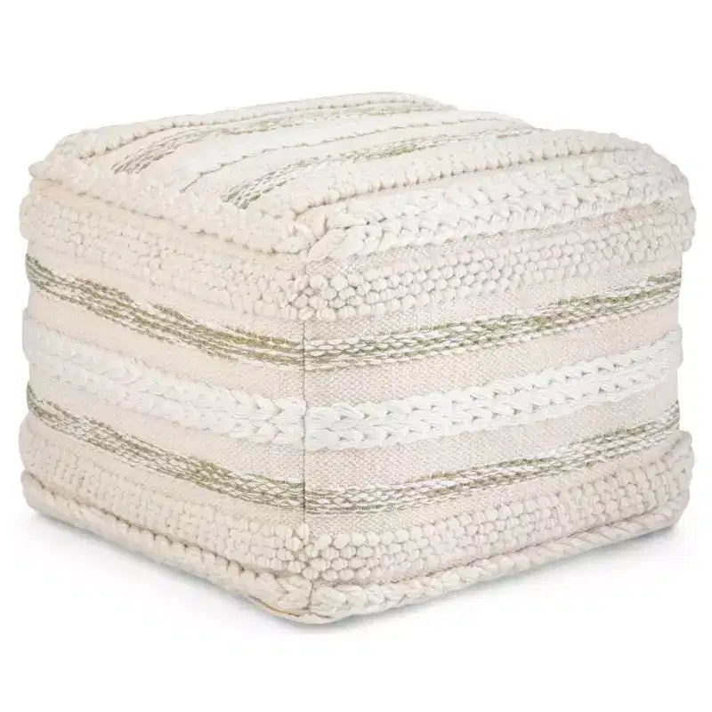 Pouf Silva Carré Naturel - WyndenHall : Tissé à la main, Durable, Léger, Aucun assemblage requis, Style Bohème