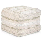Pouf Silva Carré Naturel - WyndenHall : Tissé à la main, Durable, Léger, Aucun assemblage requis, Style Bohème