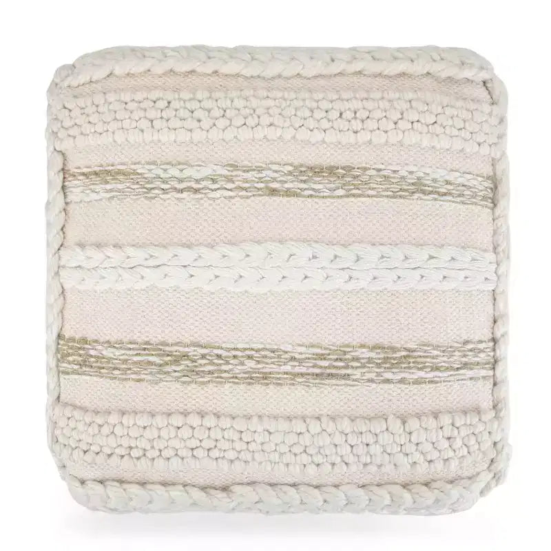 Pouf Silva Carré Naturel - WyndenHall : Tissé à la main, Durable, Léger, Aucun assemblage requis, Style Bohème