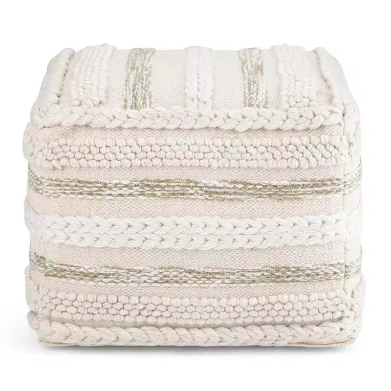 Pouf Silva Carré Naturel - WyndenHall : Tissé à la main, Durable, Léger, Aucun assemblage requis, Style Bohème