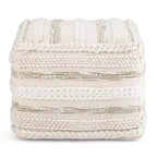 Pouf Silva Carré Naturel - WyndenHall : Tissé à la main, Durable, Léger, Aucun assemblage requis, Style Bohème