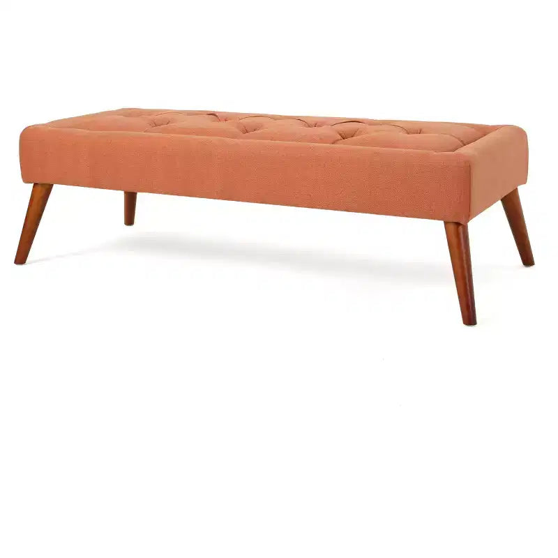 Pouf touffeté Dilwyn - Orange - Christopher Knight Home : Banc rembourré rectangulaire pour entrée
