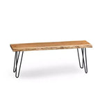 Banc en bois à bord naturel à 48 crochets avec ensemble d'étagères et patères en bois naturel - Alaterre Furniture