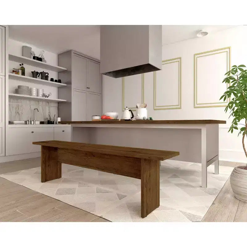 Banc de salle à manger Nomad de 172,5 cm, naturel - Manhattan Comfort : Style ferme rustique, 2 places