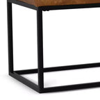 Banc ottoman rectangulaire contemporain moderne Gwendolyn WyndenHall 56 po de largeur, couleur havane