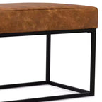 Banc ottoman rectangulaire contemporain moderne Gwendolyn WyndenHall 56 po de largeur, couleur havane