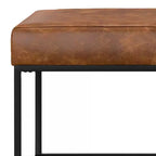 Banc ottoman rectangulaire contemporain moderne Gwendolyn WyndenHall 56 po de largeur, couleur havane