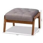 Pouffe rembourré Naeva en bois gris/marron - Baxton Studio