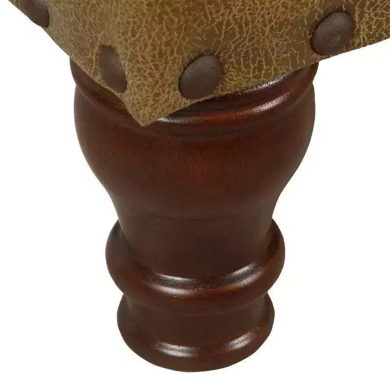 Grand banc de rangement avec garniture cloutée en similicuir marron - HomePop : Meubles d'appoint pour chambre à coucher, sièges et table basse