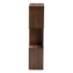 40,2 po Bibliothèque d'affichage Legende fini marron/gris foncé : Petite étagère de rangement moderne de Baxton Studio