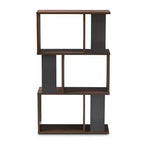 40,2 po Bibliothèque d'affichage Legende fini marron/gris foncé : Petite étagère de rangement moderne de Baxton Studio