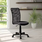 Chaise de bureau en maille noire - Techni Mobili : Réglage pneumatique de la hauteur, Piètement 5 étoiles, Sans accoudoirs