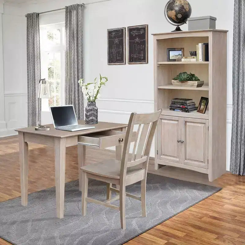 Petit bureau avec tiroir et chaise gris lavé/taupe - International Concepts