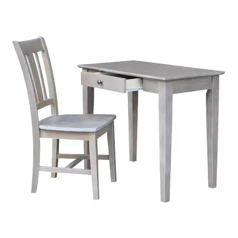 Petit bureau avec tiroir et chaise gris lavé/taupe - International Concepts