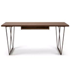 Bureau Travis 66 po en bois massif avec tiroir clavier, base en métal - WyndenHall