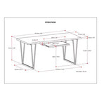 Bureau Travis 66 po en bois massif avec tiroir clavier, base en métal - WyndenHall