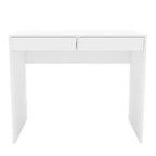Tijuca 2 Drawer Compact Student Desk White - Polifurniture: Modern Style, Space-Saving Design, Adult Assembly