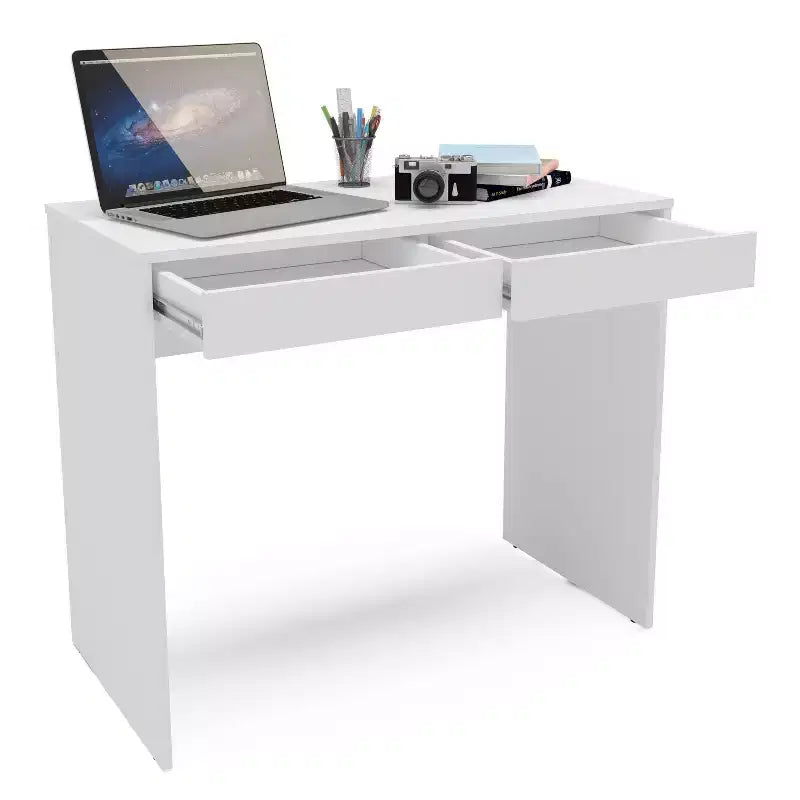 Tiroir Tijuca 2 Bureau compact pour étudiant blanc - Polifurniture : Style moderne, Design compact, Assemblage adulte