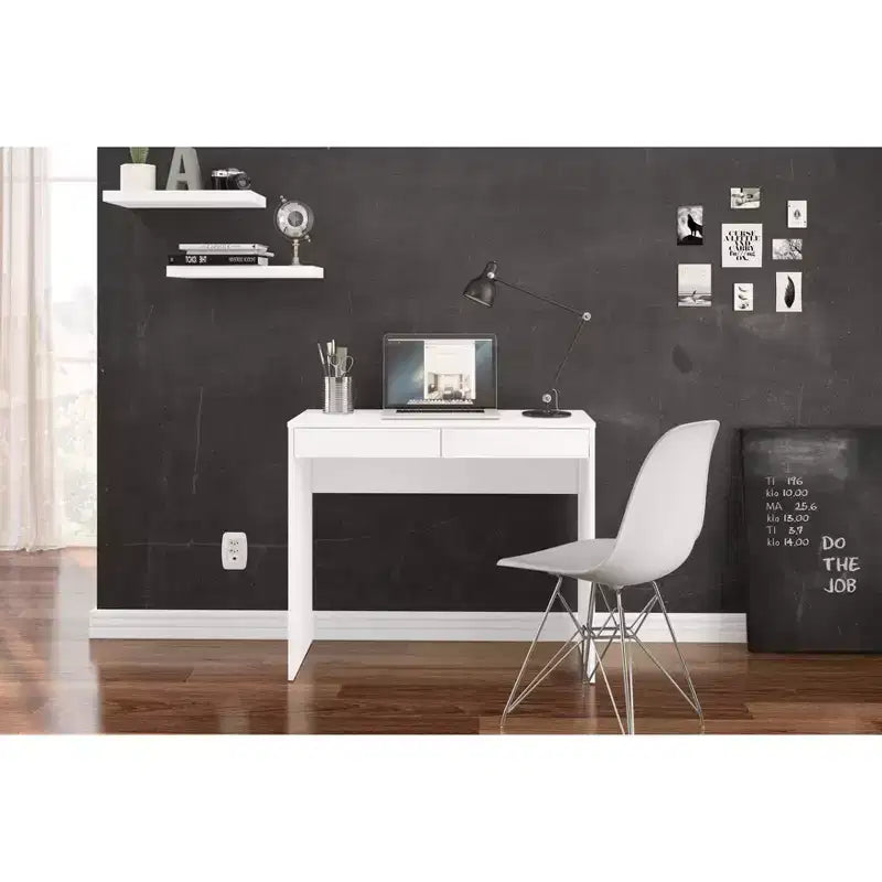 Tiroir Tijuca 2 Bureau compact pour étudiant blanc - Polifurniture : Style moderne, Design compact, Assemblage adulte