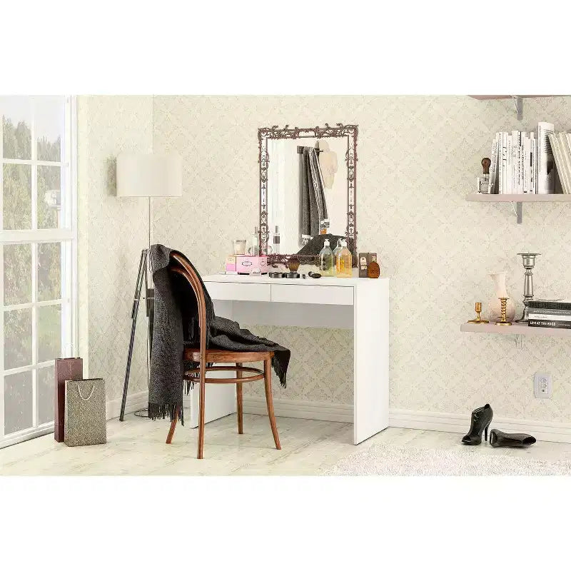 Tiroir Tijuca 2 Bureau compact pour étudiant blanc - Polifurniture : Style moderne, Design compact, Assemblage adulte