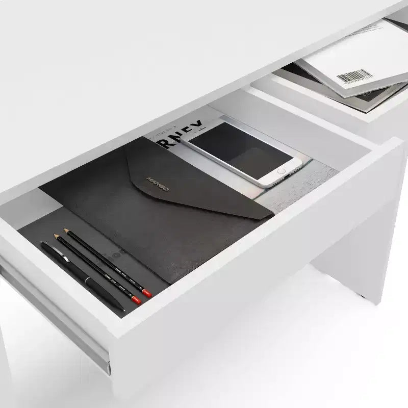 Tiroir Tijuca 2 Bureau compact pour étudiant blanc - Polifurniture : Style moderne, Design compact, Assemblage adulte
