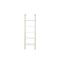 72.8" Nathan James Set of 2 Theo 5 Shelf Bookshelf White/Gold