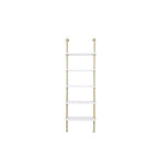 72.8" Nathan James Set of 2 Theo 5 Shelf Bookshelf White/Gold