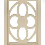 Bureau Lifestorey Allegory Floral Panel Legs Blanc : Bois d'hévéa massif, pieds à panneaux floraux, style moderne du milieu du siècle, 112 cm de large