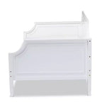 Lit de repos double Mariana Wood Blanc - Baxton Studio : Cadre traditionnel en MDF et bois d'hévéa, finition peinte, support renforcé