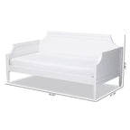 Lit de repos double Mariana Wood Blanc - Baxton Studio : Cadre traditionnel en MDF et bois d'hévéa, finition peinte, support renforcé