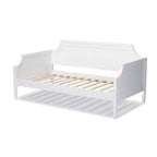 Lit de repos double Mariana Wood Blanc - Baxton Studio : Cadre traditionnel en MDF et bois d'hévéa, finition peinte, support renforcé